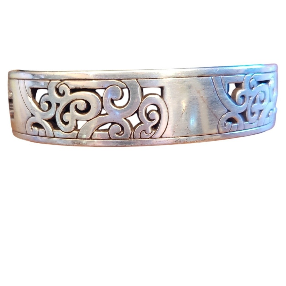 Brighton Silver Plated Bandโ Ring Scrollwork Design Womens Fashion Jewelry